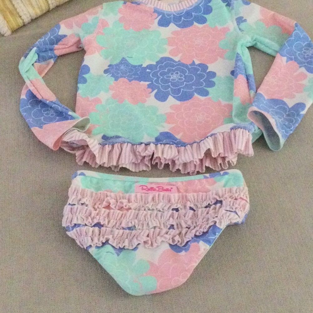 Ruffle Butts Long Sleeve 2-piece Swimsuit with signature rear Ruffles